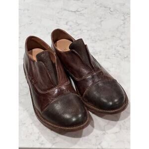 NWOB Bed Stu Women’s Rose Classic Leather Slip On Loafer Shoes Size‎ 7.5 Brown